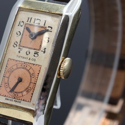27119781b - Armbanduhr mit Duo-Dial bezeichnet Tiffany & Co. in GG und WG 585/000, Schweiz um 1935, ...