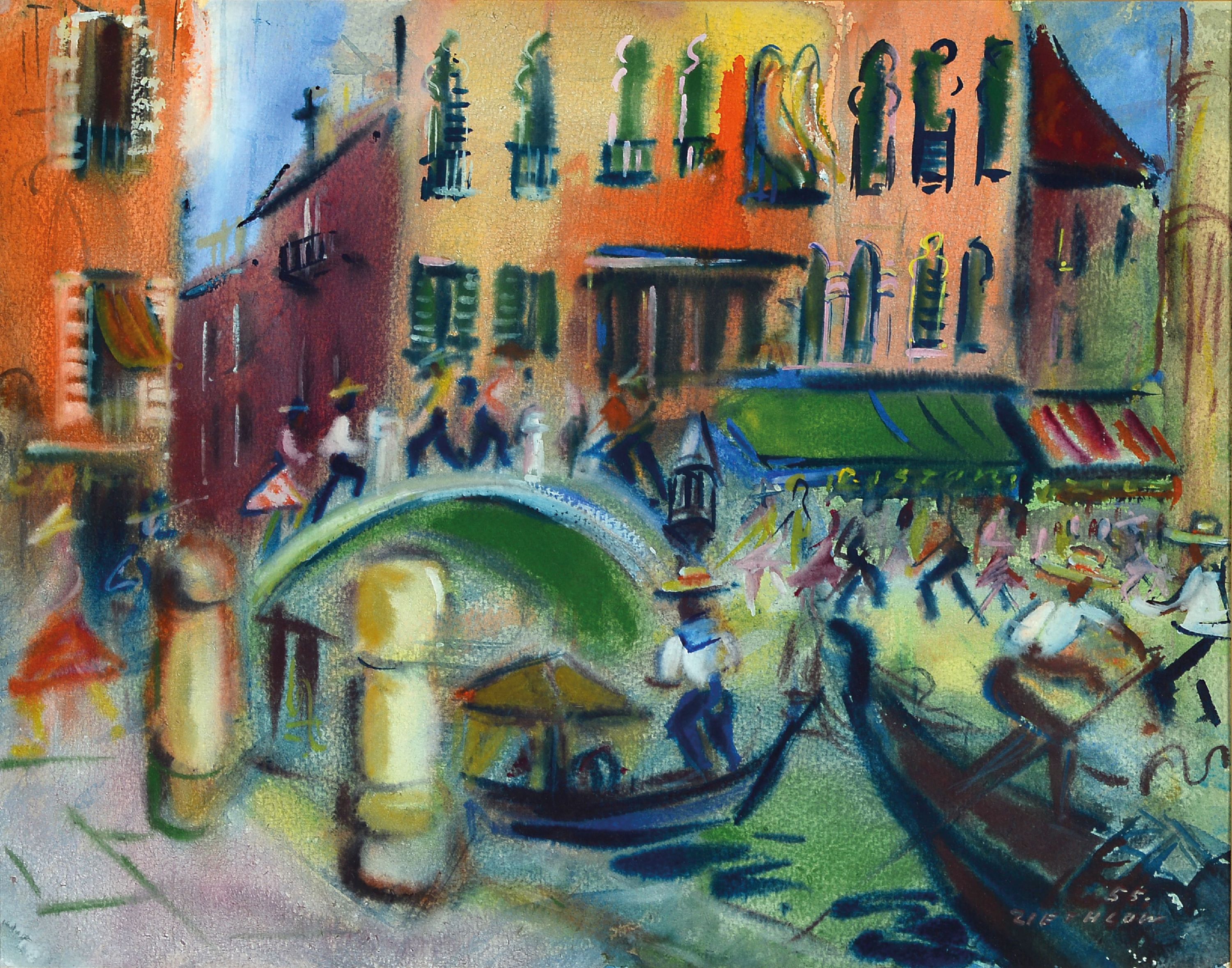 Image 27119821 - Alfred Ziethlow, 1911 Samotschin-2003 Bad Salzuflen, Aquarell, Venedig, 1955, unter Glas ...