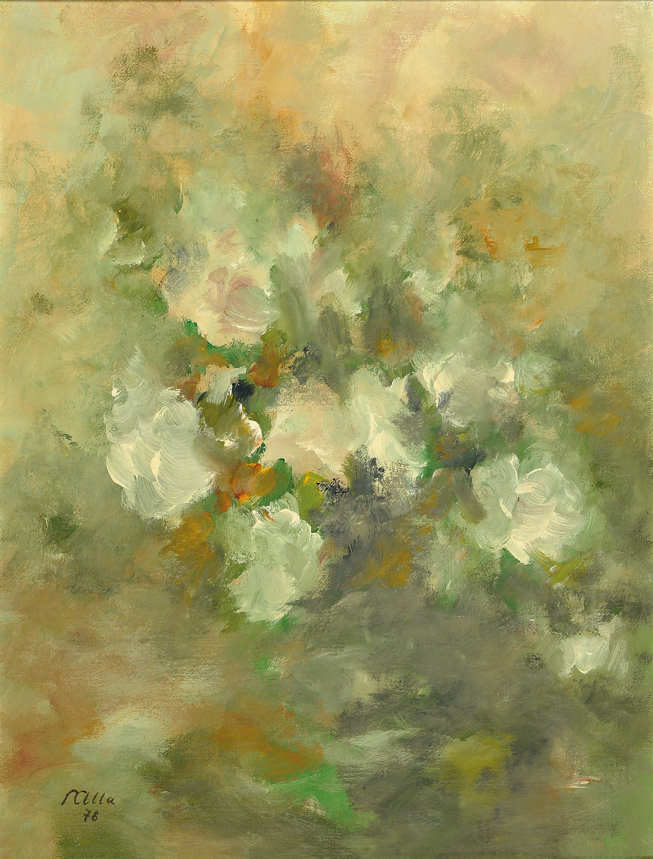 Image 27119837 - A. Palla, zeitgenössischer Künstler, impressionistisch-stilisiertes Stillleben mit ...