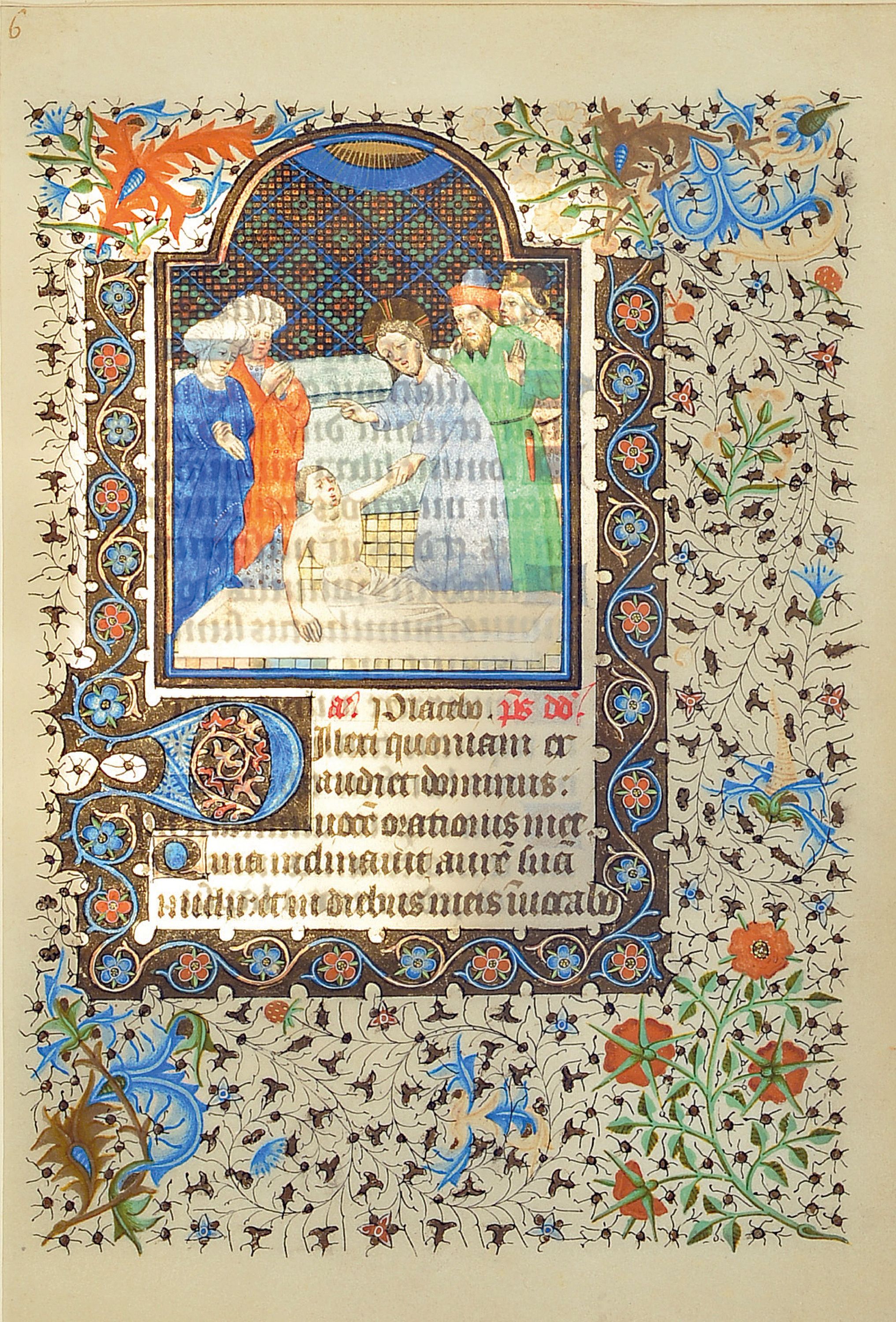 Image 27119841 - 2 Blätter aus einem Stundenbuch, 15. Jh., Miniaturmalerei auf Pergament, mit reichen ...