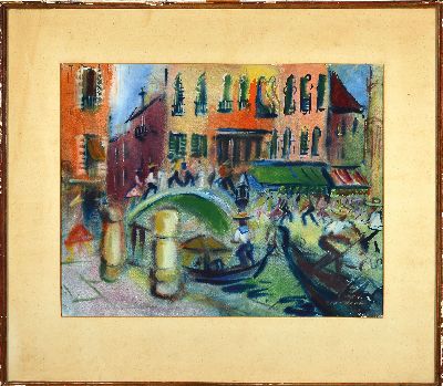 27119821k - Alfred Ziethlow, 1911 Samotschin-2003 Bad Salzuflen, Aquarell, Venedig, 1955, unter Glas ...