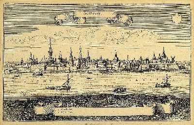 27119838a - Konvolut aus 4 Kupferstichen: Jerusalem aus der Vogelschau, Braun und Hogenberg, mit ...