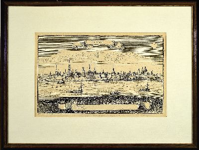 27119838l - Konvolut aus 4 Kupferstichen: Jerusalem aus der Vogelschau, Braun und Hogenberg, mit ...
