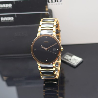Image RADO Centrix unworn wristwatch reference R30554712, quartz, partial gold-plated steel ...