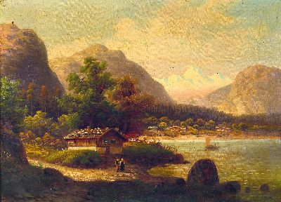 Image Erwin Carl Wilhelm Günther, 1864 Hamburg-1927 Düsseldorf, schweizer Landschaft mit ...