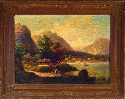 27119961k - Erwin Carl Wilhelm Günther, 1864 Hamburg-1927 Düsseldorf, schweizer Landschaft mit ...