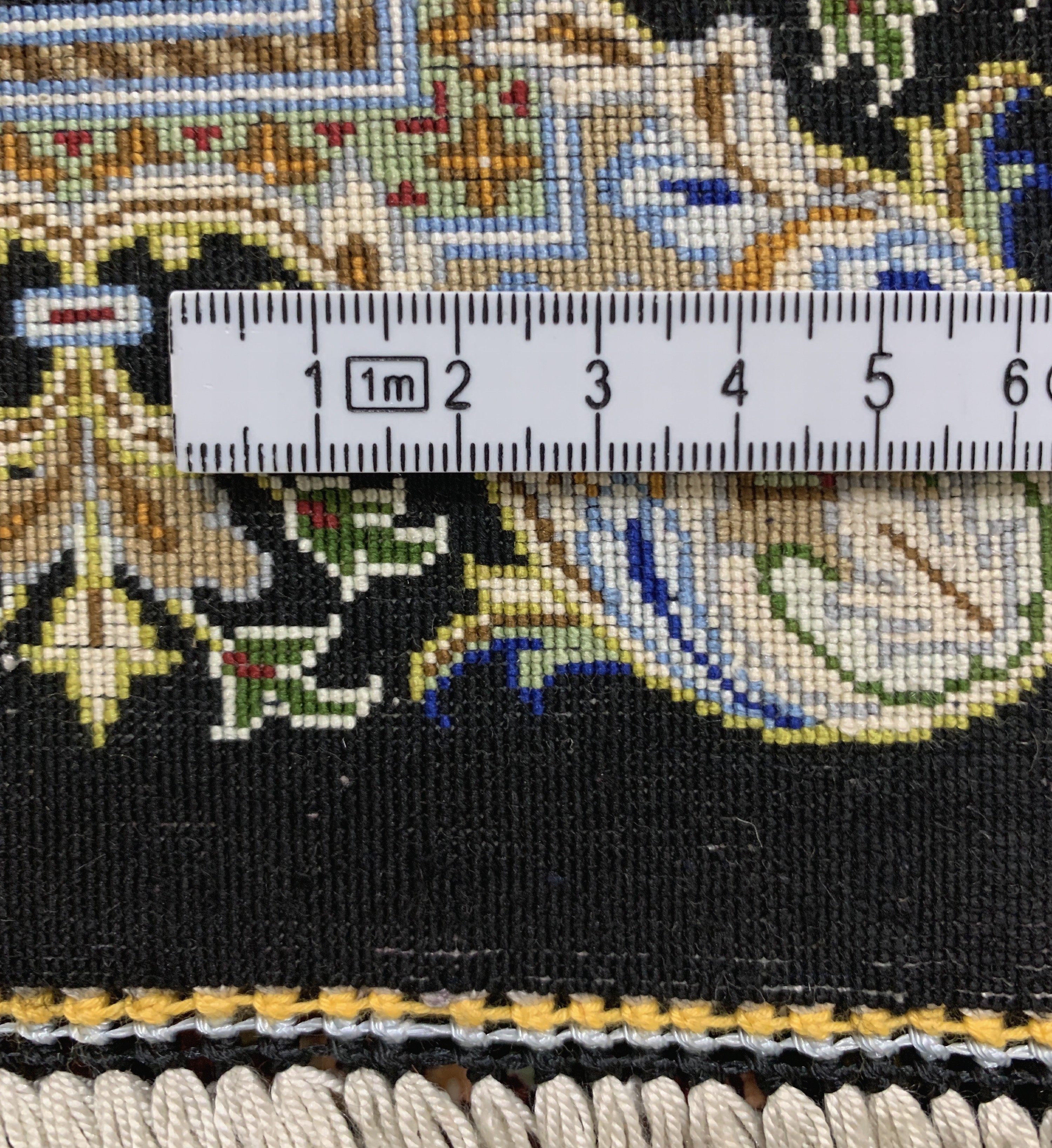 Detail f: Ghom Seide fein signiert, Persien"Königskrone", ca. 20 Jahre, reine Naturseide, ca. 193 x 70 cm, ca. 1,0 Mio. Kn/qm, EHZ:(nahezu ...