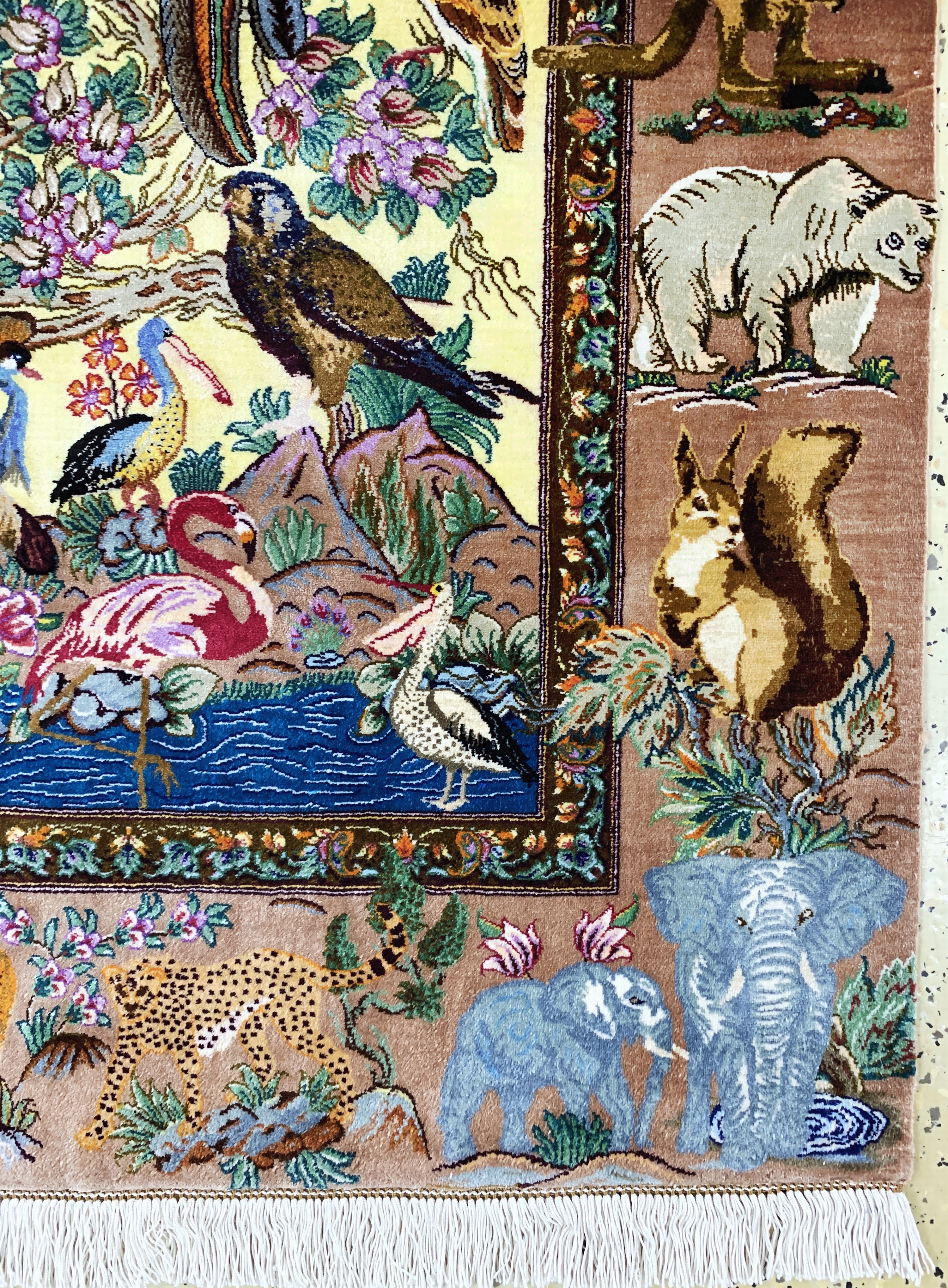 Detail a: Ghom Seide fein Persien, signiert"Sadeghzadeh", ca. 20 Jahre, reine Naturseide, ca. 155 x 100 cm, ca. 1,0 Mio. Kn/qm, EHZ:(nahezu ...