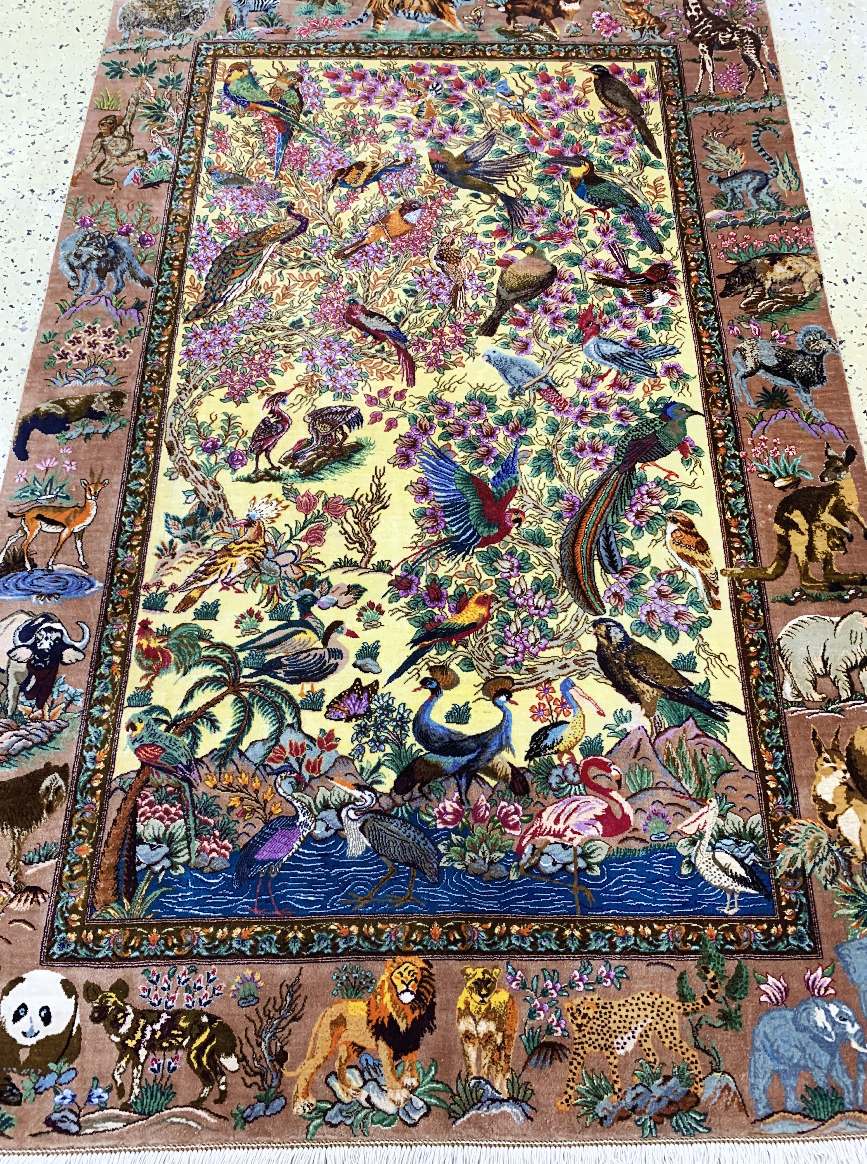 Detail k: Ghom Seide fein Persien, signiert"Sadeghzadeh", ca. 20 Jahre, reine Naturseide, ca. 155 x 100 cm, ca. 1,0 Mio. Kn/qm, EHZ:(nahezu ...
