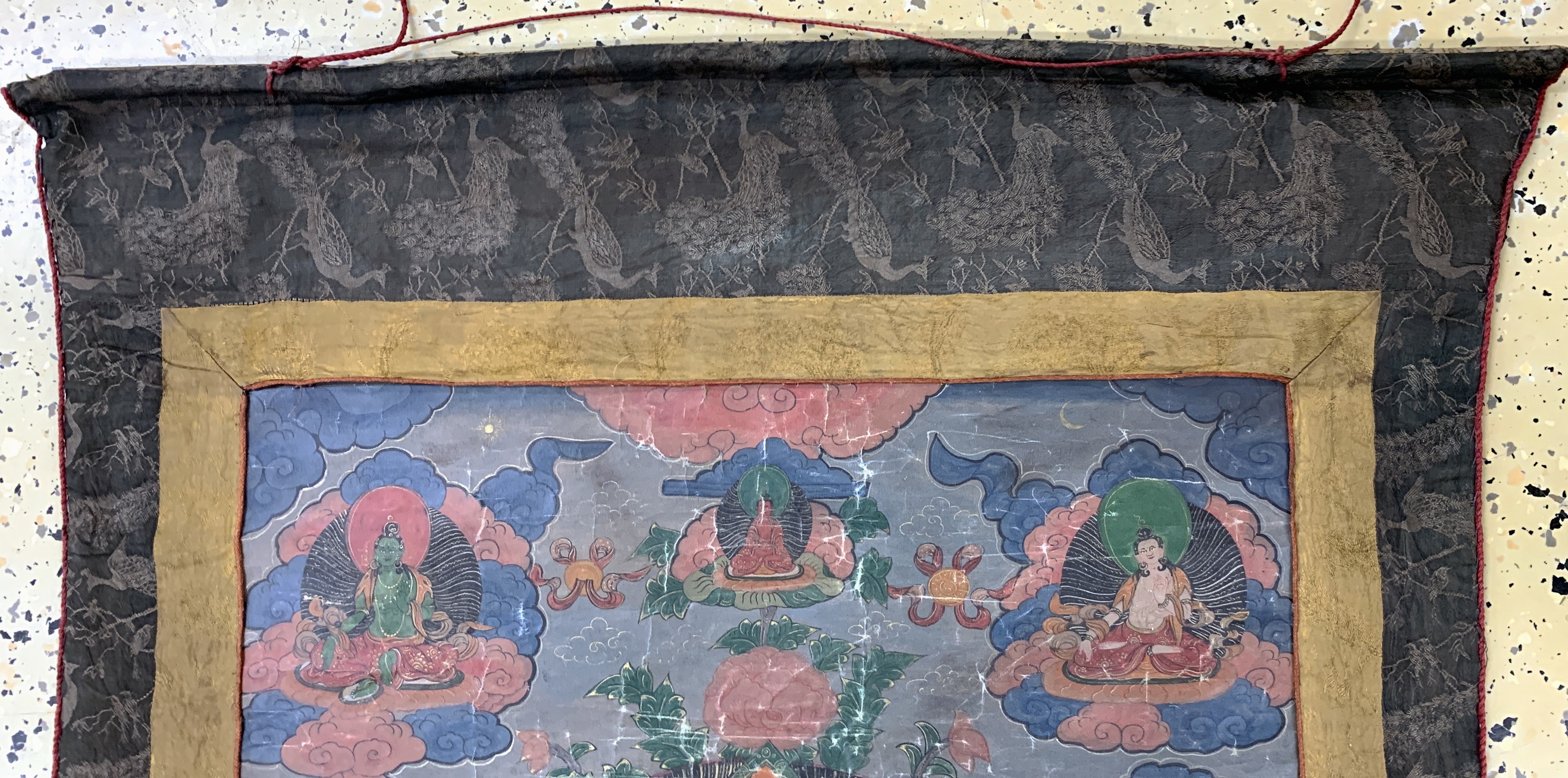 Detail a: Thangka antik, Tibet, um 1900, Papiermalerei, ca. 122 x 83 cm, EHZ: 3
