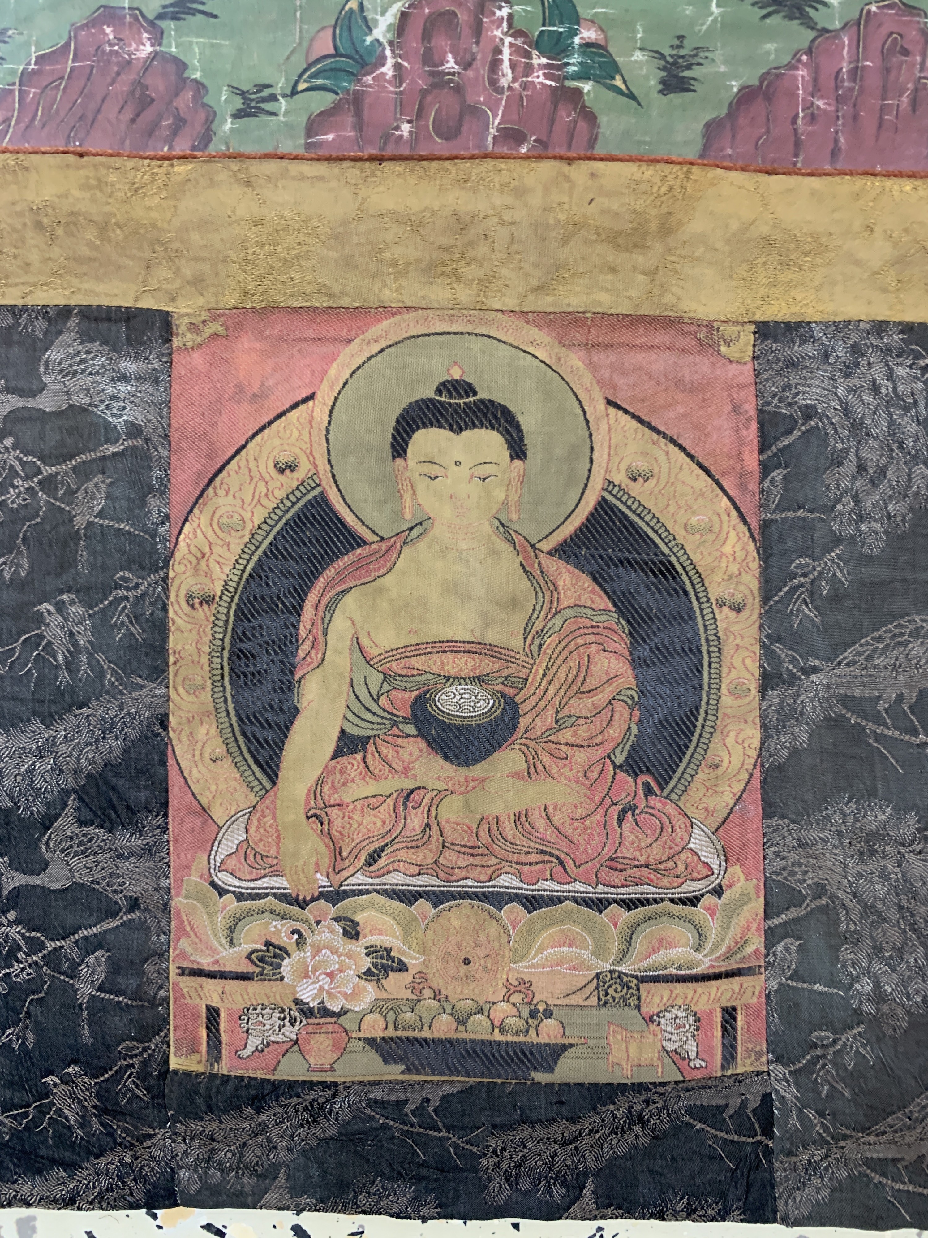 Detail d: Thangka antik, Tibet, um 1900, Papiermalerei, ca. 122 x 83 cm, EHZ: 3