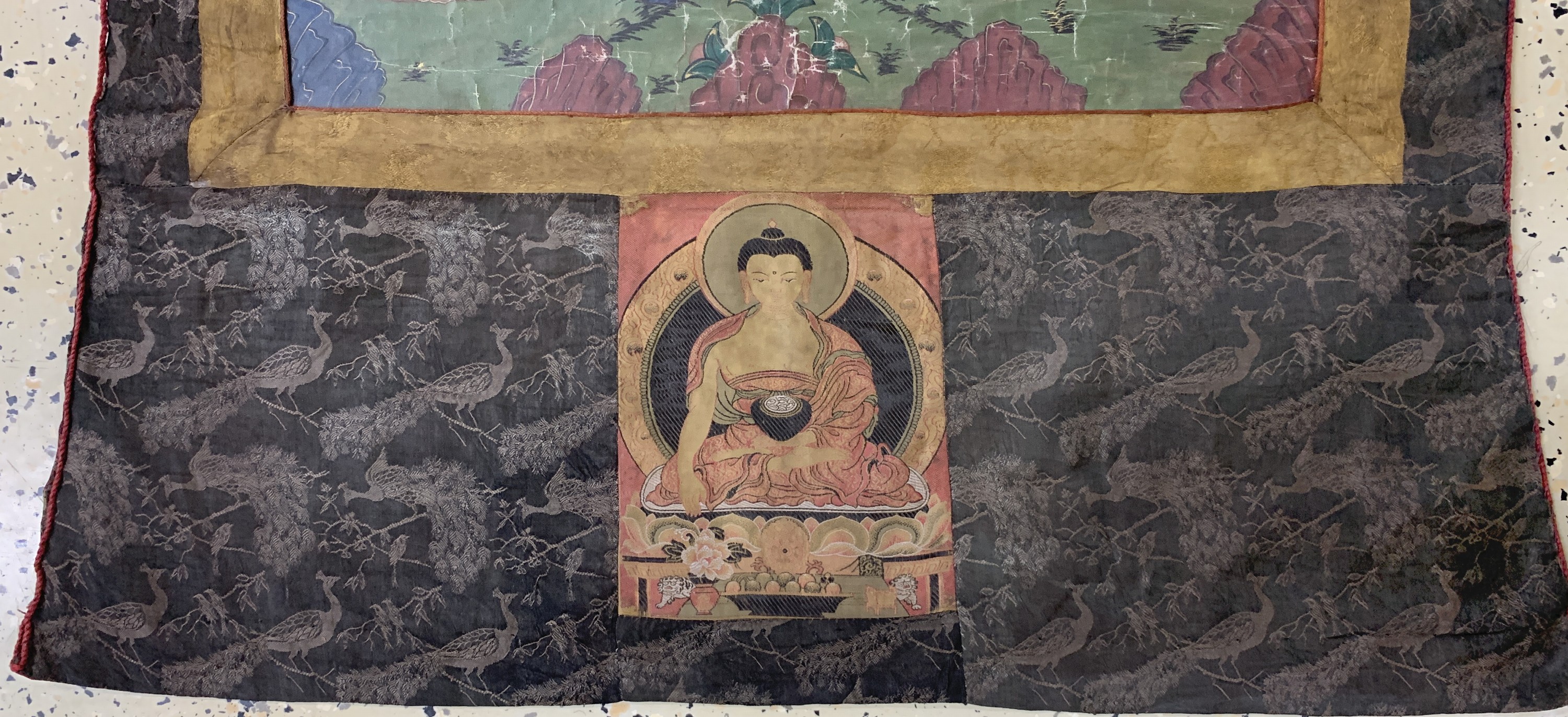 Detail e: Thangka antik, Tibet, um 1900, Papiermalerei, ca. 122 x 83 cm, EHZ: 3