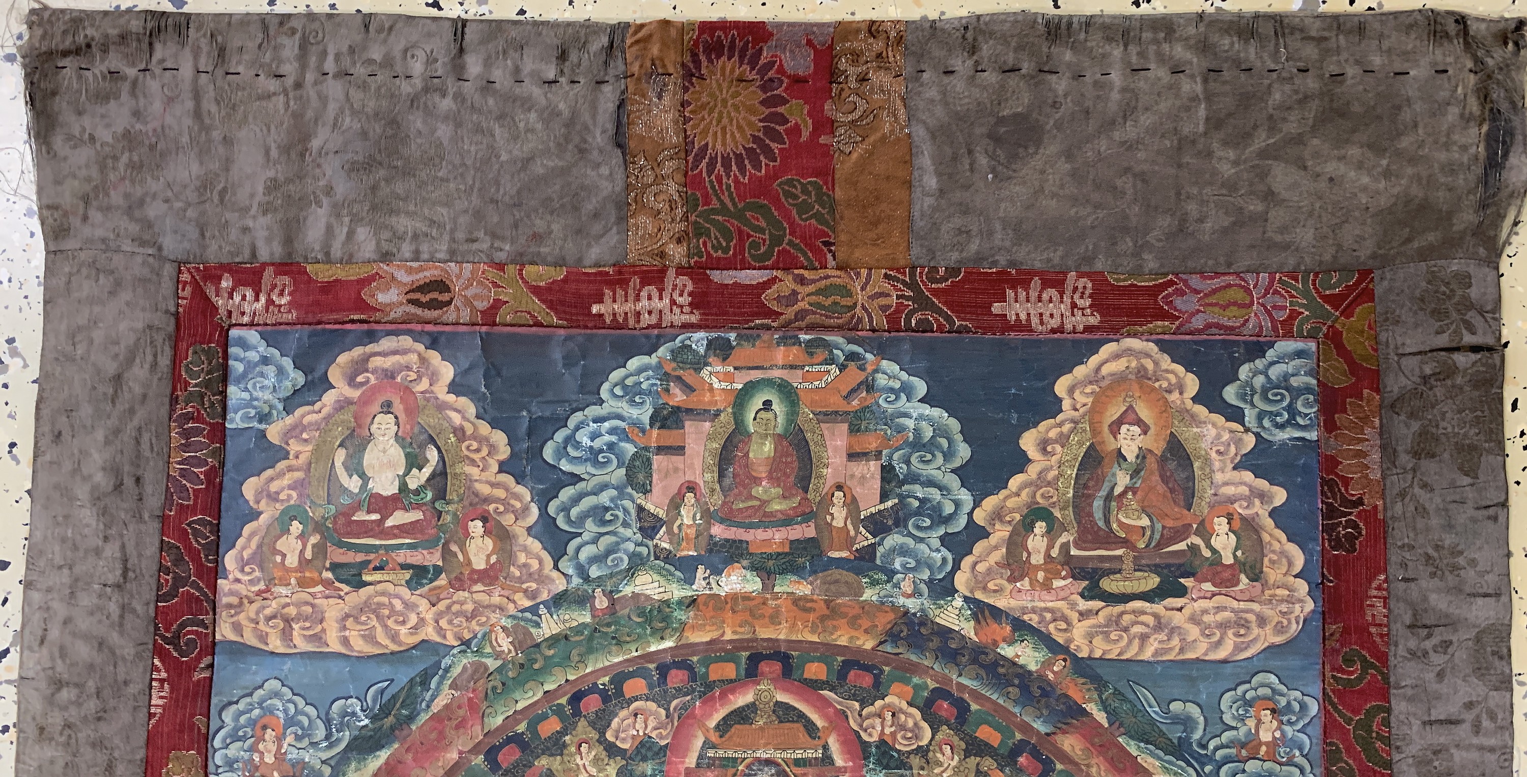 Detail a: Thangka antik, Tibet, um 1900, Papiermalerei, ca. 125 x 83 cm, EHZ: 3