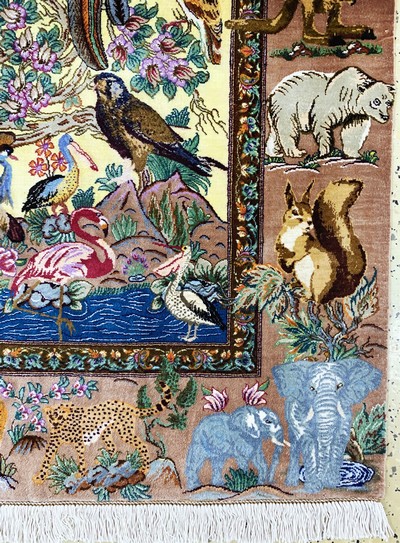 27120139a - Ghom Seide fein Persien, signiert´Sadeghzadeh´, ca. 20 Jahre, reine Naturseide, ca. 155 ...