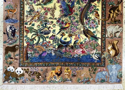 27120139g - Ghom Seide fein Persien, signiert´Sadeghzadeh´, ca. 20 Jahre, reine Naturseide, ca. 155 ...