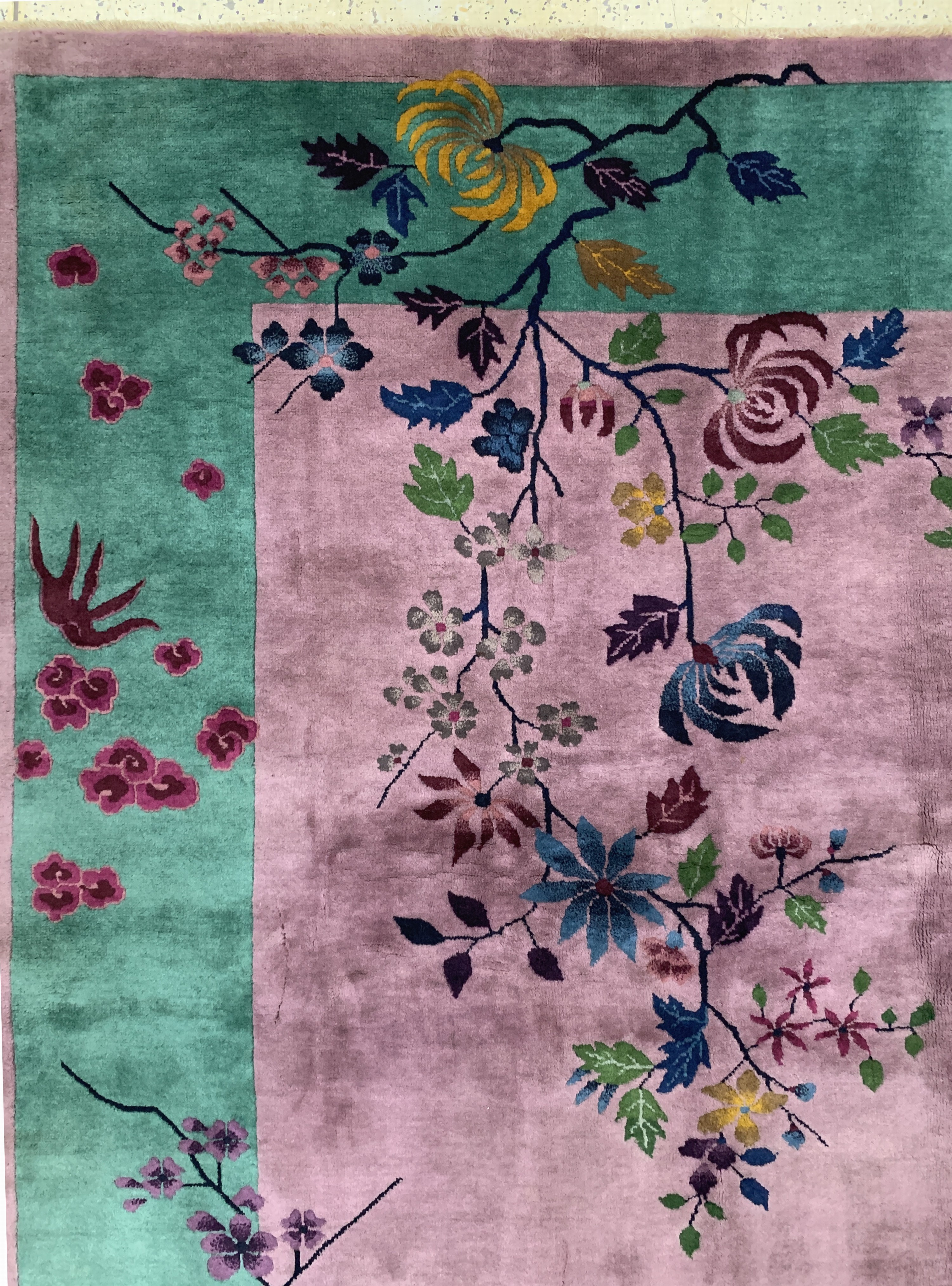 Detail f: Peking antik China, signiert(Fu)"Glück&Segen", um 1900, Wolle auf Baumwolle, ca. 355 x 288 cm, gereinigt, EHZ: 1-2