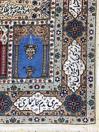 27120229a - Täbriz, Persien, Mitte 20.Jhd, Wolle auf Baumwolle, ca. 337 x 250 cm, Mottenfraß, ...