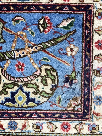 27120229c - Täbriz, Persien, Mitte 20.Jhd, Wolle auf Baumwolle, ca. 337 x 250 cm, Mottenfraß, ...