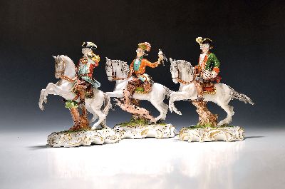 27120232b - Der große Jagdzug, fünfteilige Jagdgarnitur, Unterweissbach, Entwurf Heinz Schober ...