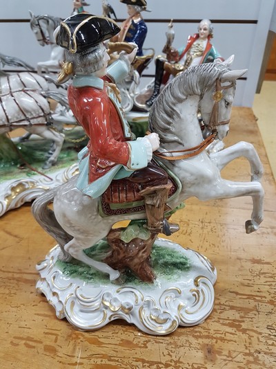 27120232e - Der große Jagdzug, fünfteilige Jagdgarnitur, Unterweissbach, Entwurf Heinz Schober ...
