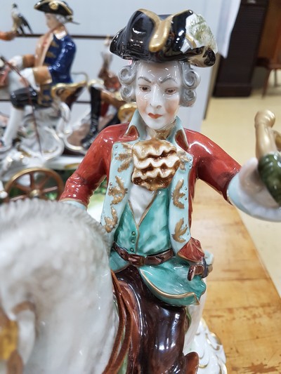 27120232f - Der große Jagdzug, fünfteilige Jagdgarnitur, Unterweissbach, Entwurf Heinz Schober ...