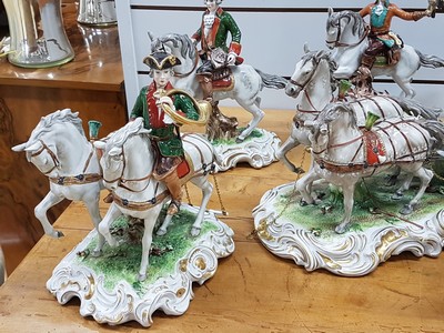 27120232w - Der große Jagdzug, fünfteilige Jagdgarnitur, Unterweissbach, Entwurf Heinz Schober ...