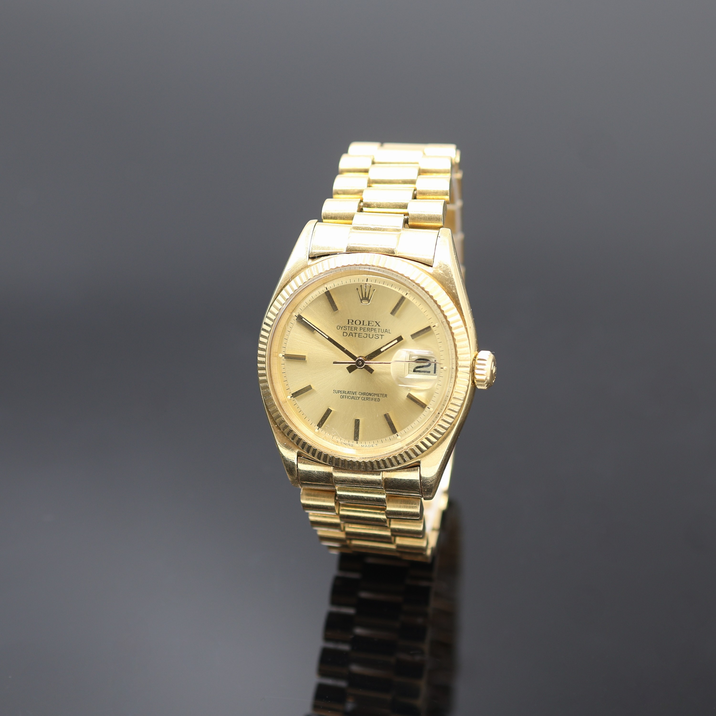 Image 27120332 - ROLEX Oyster Perpetual Datejust Herrenarmbanduhr Referenz 1601 in GG 750/000, Schweiz ...