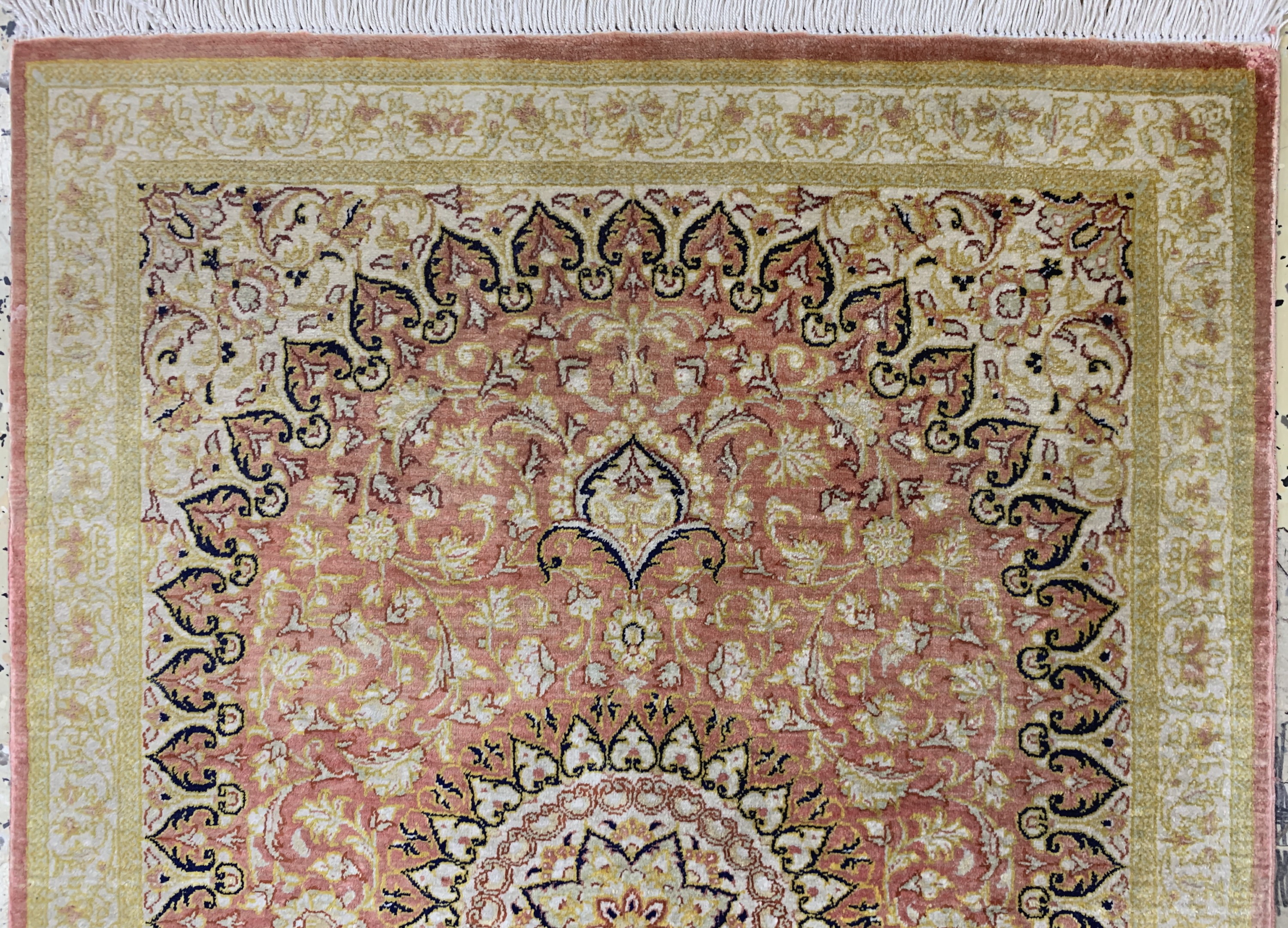 Detail e: 2 Lots Ghom Seide, Persien, Ende 20.Jhd, reine Naturseide, ca. 77 x 57 cm, ca. 1,0 Mio.Kn/qm, EHZ: 1-2
