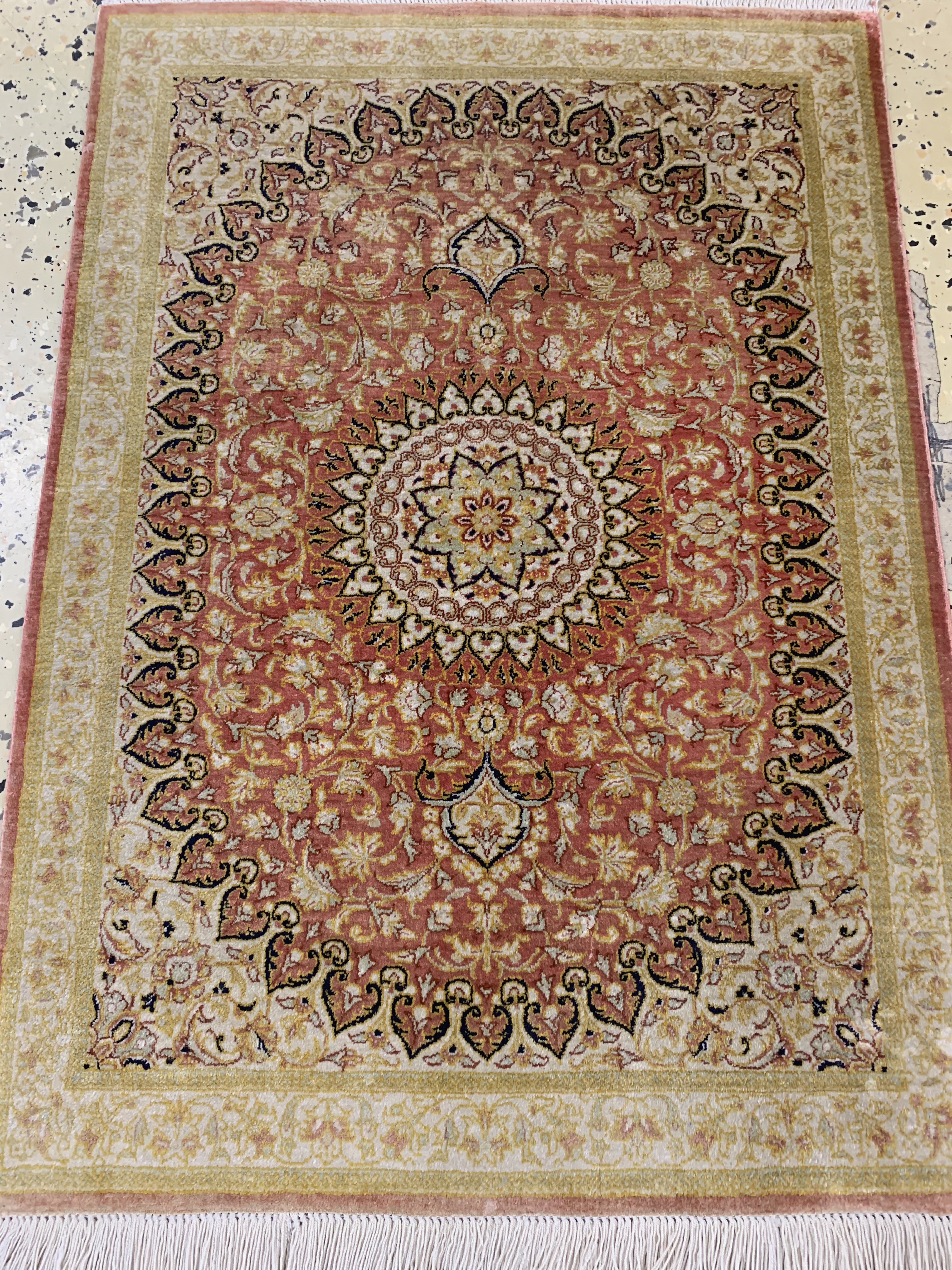 Detail g: 2 Lots Ghom Seide, Persien, Ende 20.Jhd, reine Naturseide, ca. 77 x 57 cm, ca. 1,0 Mio.Kn/qm, EHZ: 1-2