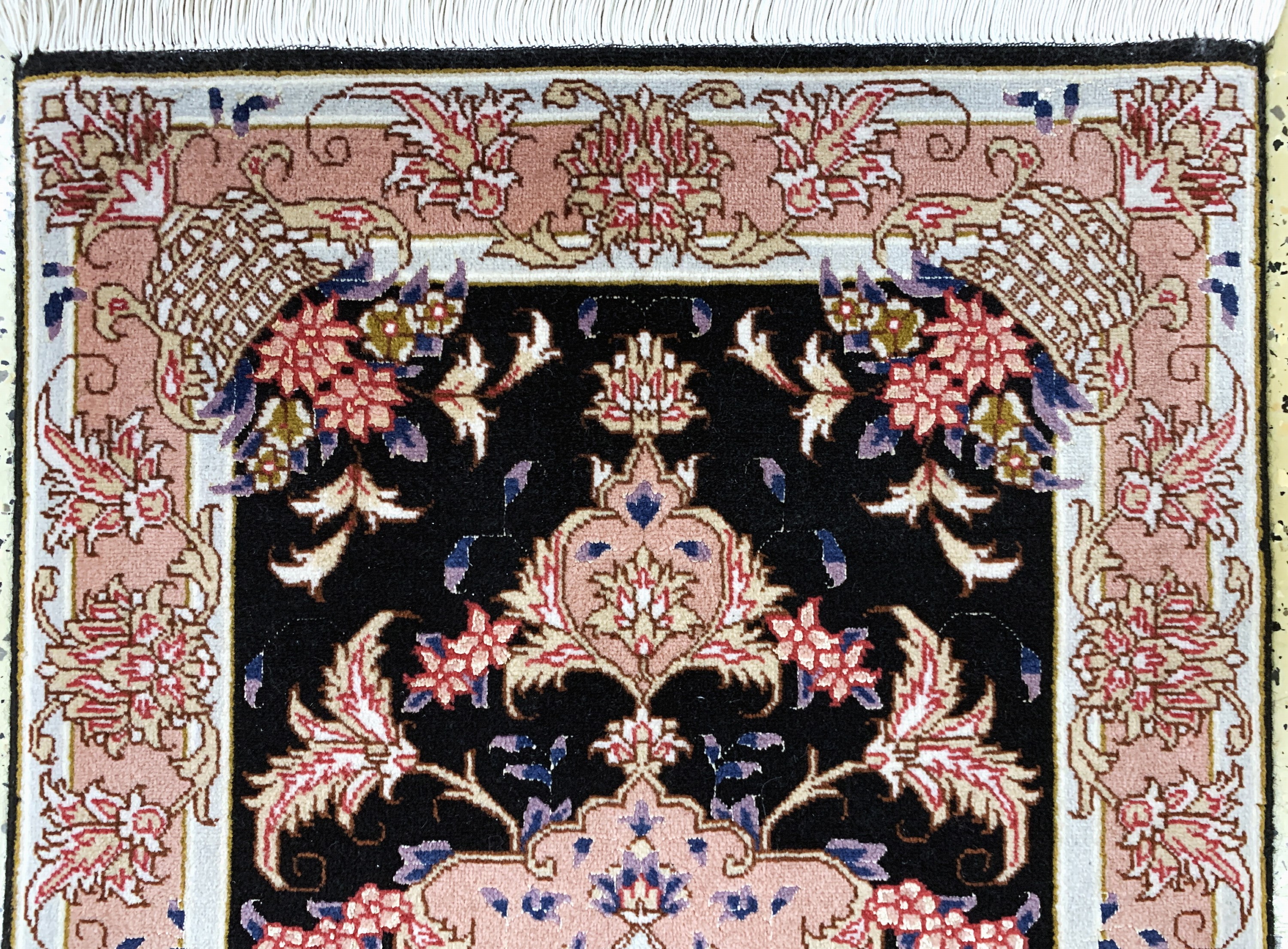 Detail a: Täbriz fein(50 Raj), Persien, Ende 20.Jhd, Korkwolle mit Seide, ca. 91 x 59 cm, ca. 500.000 Kn/qm, EHZ: 1-2
