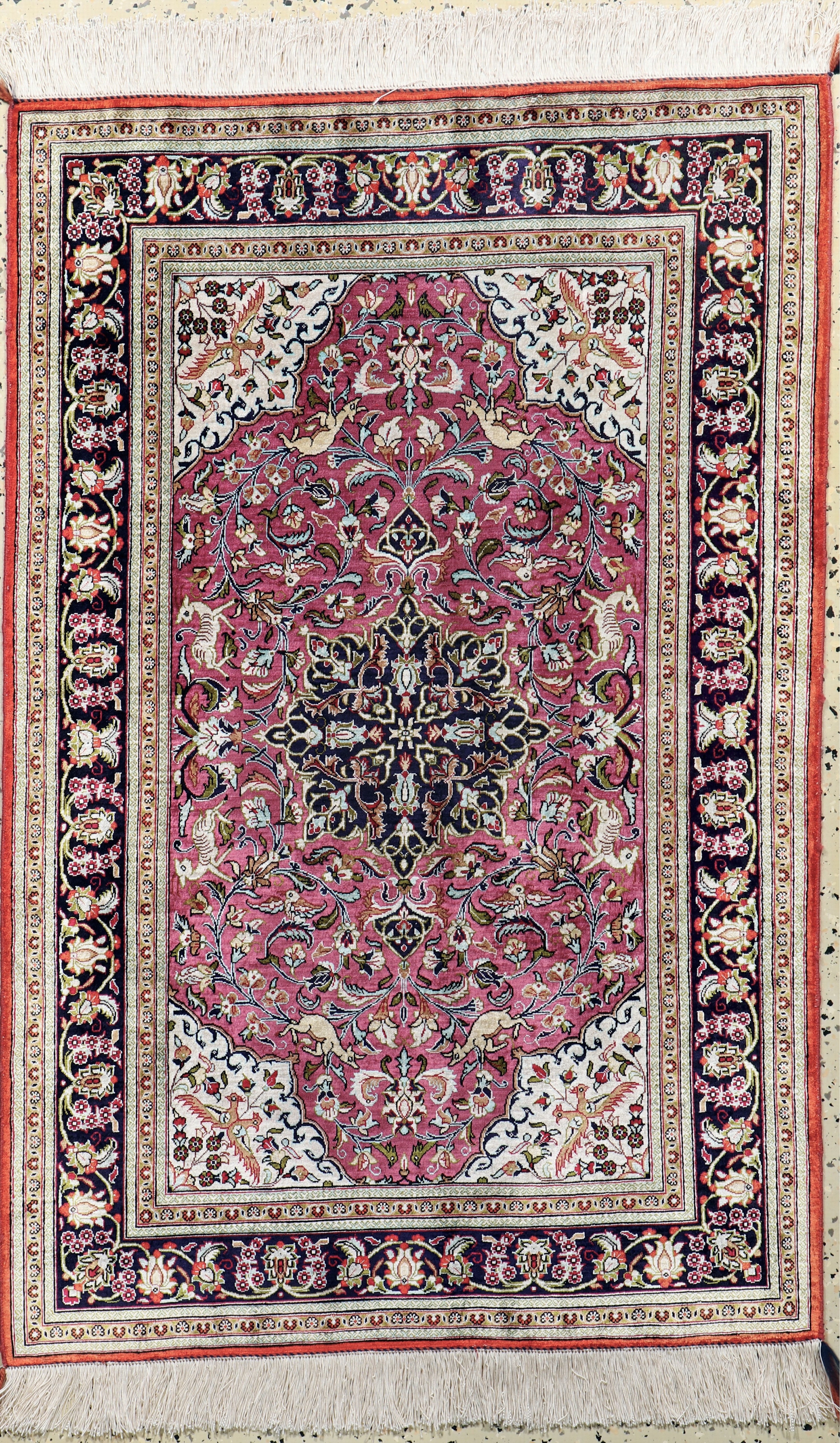 Image 27120555 - Ghom Seide, Persien, Mitte 20.Jhd, reine Naturseide, ca. 122 x 79 cm, EHZ: 2-3, ...