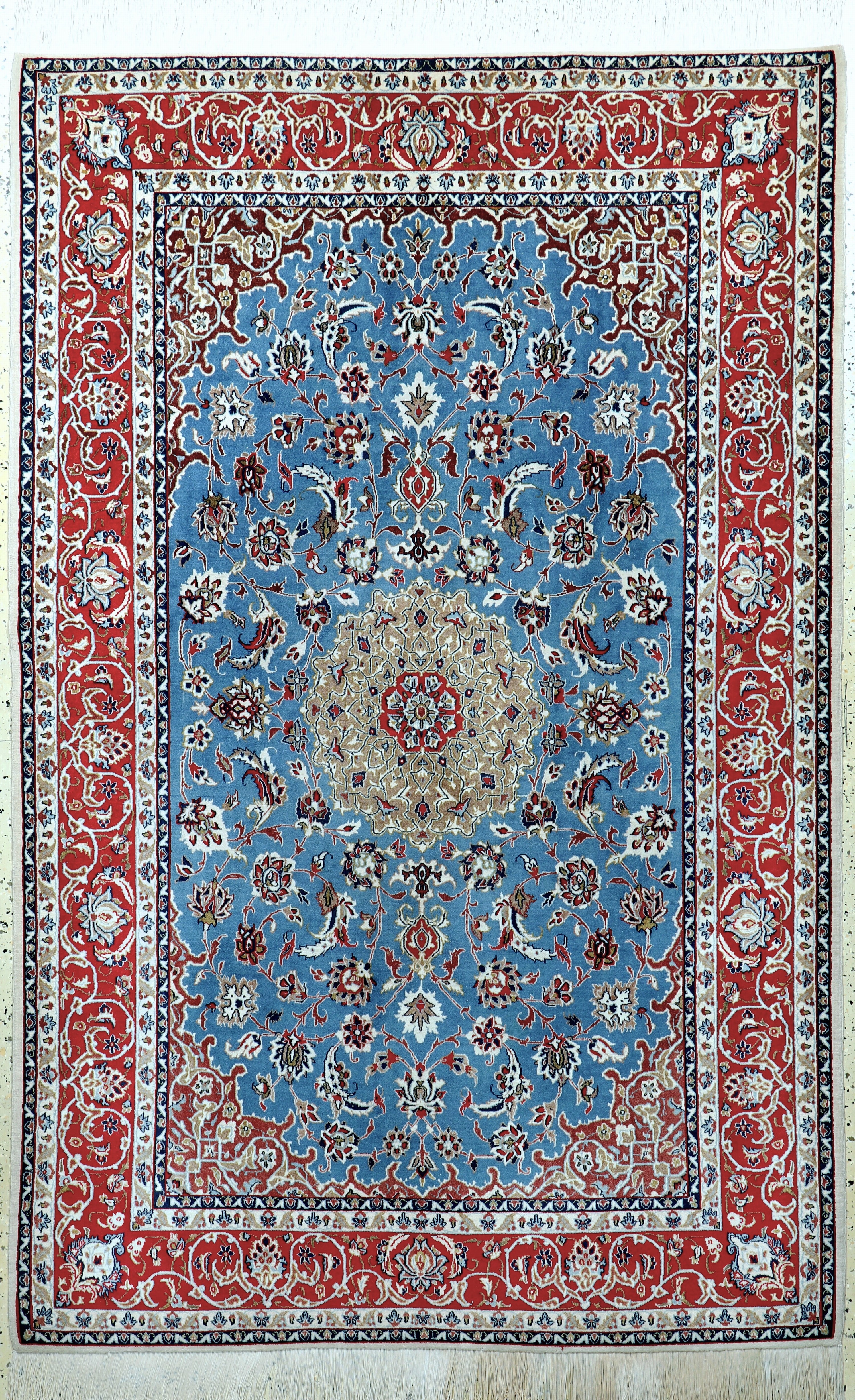 Image 27120597 - Esfahan fein alt, Persien, Mitte 20.Jhd, Korkwolle auf Baumwolle, ca. 236 x 154 cm, ...