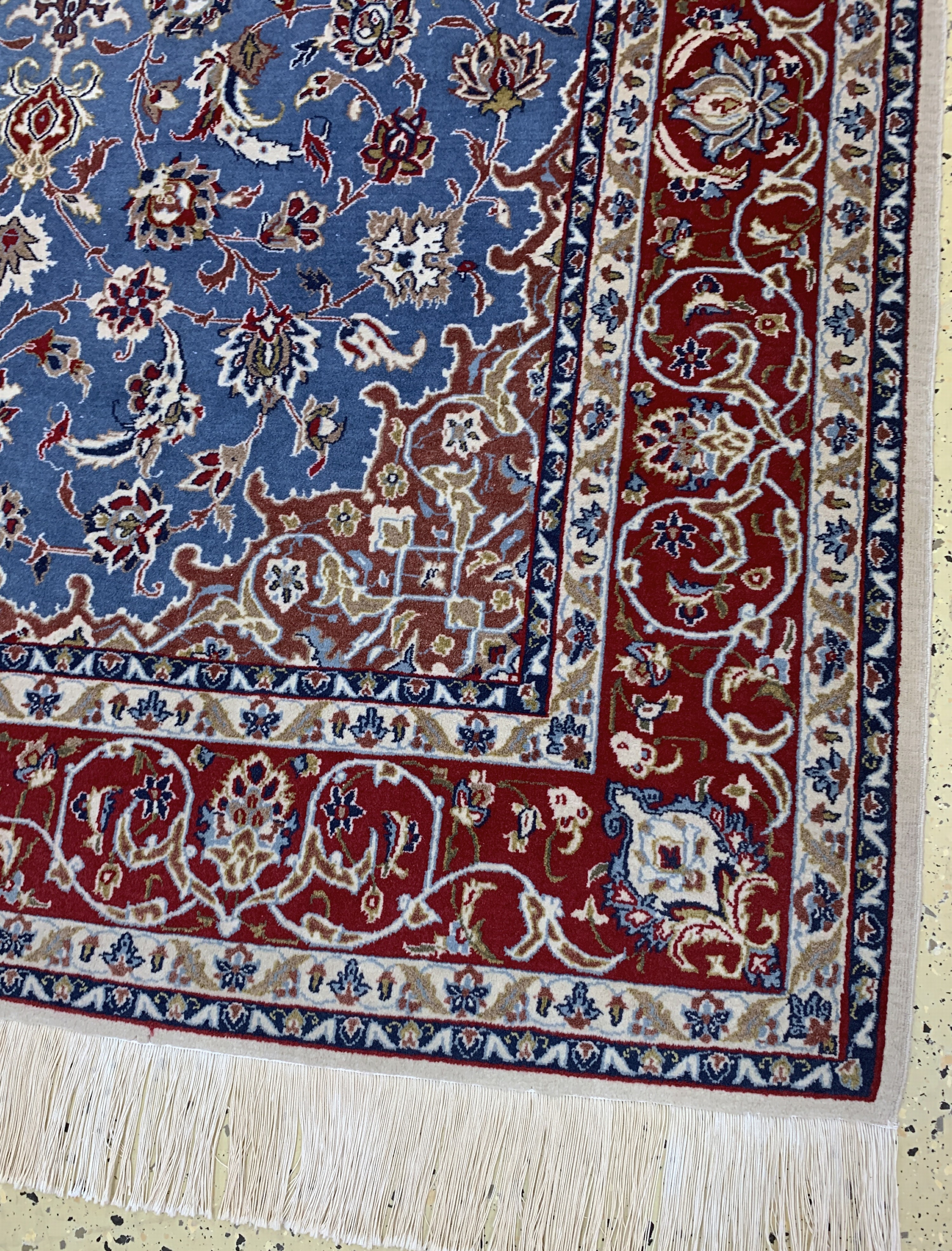Detail a: Esfahan fein alt, Persien, Mitte 20.Jhd, Korkwolle auf Baumwolle, ca. 236 x 154 cm, EHZ: 2