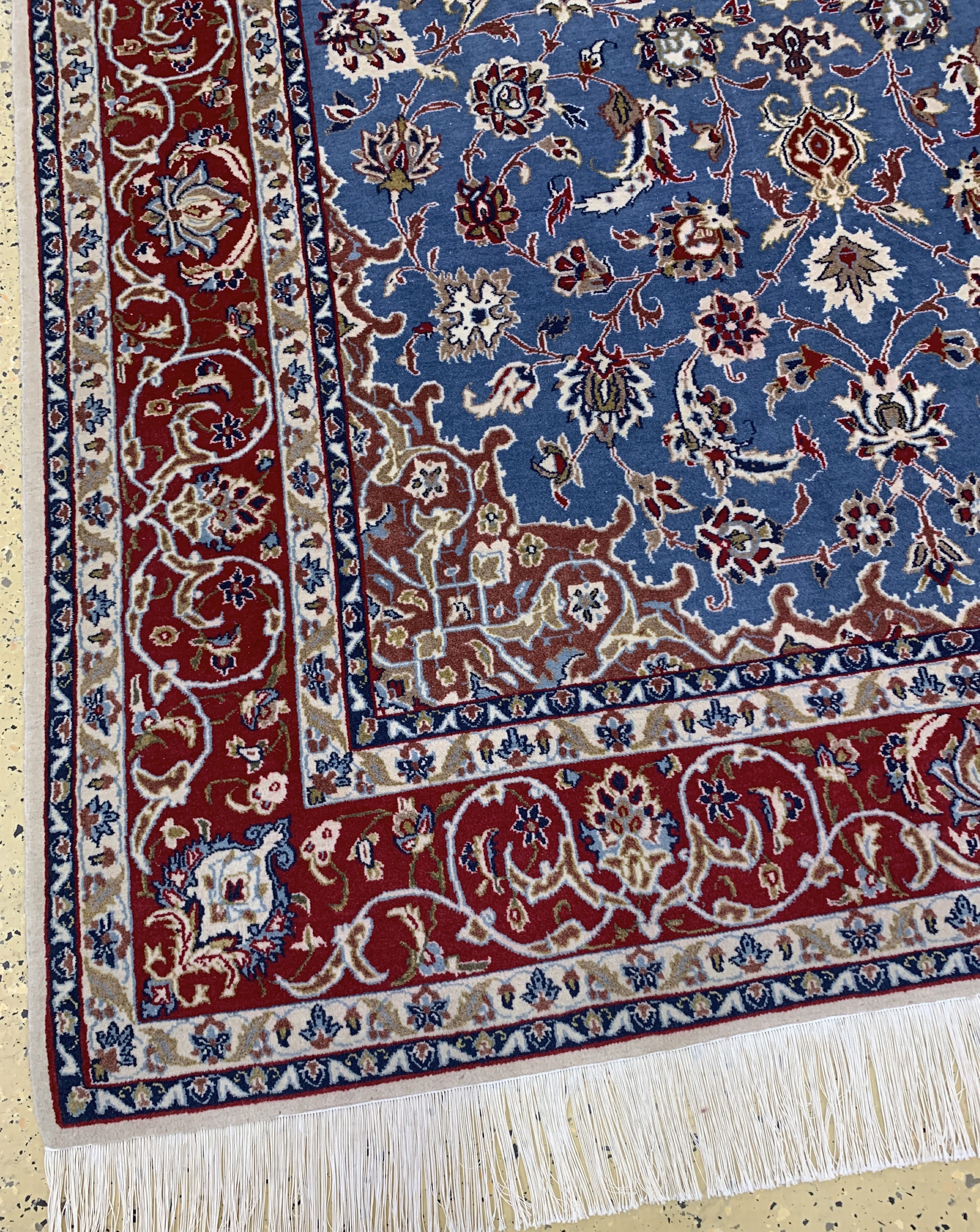 Detail b: Esfahan fein alt, Persien, Mitte 20.Jhd, Korkwolle auf Baumwolle, ca. 236 x 154 cm, EHZ: 2
