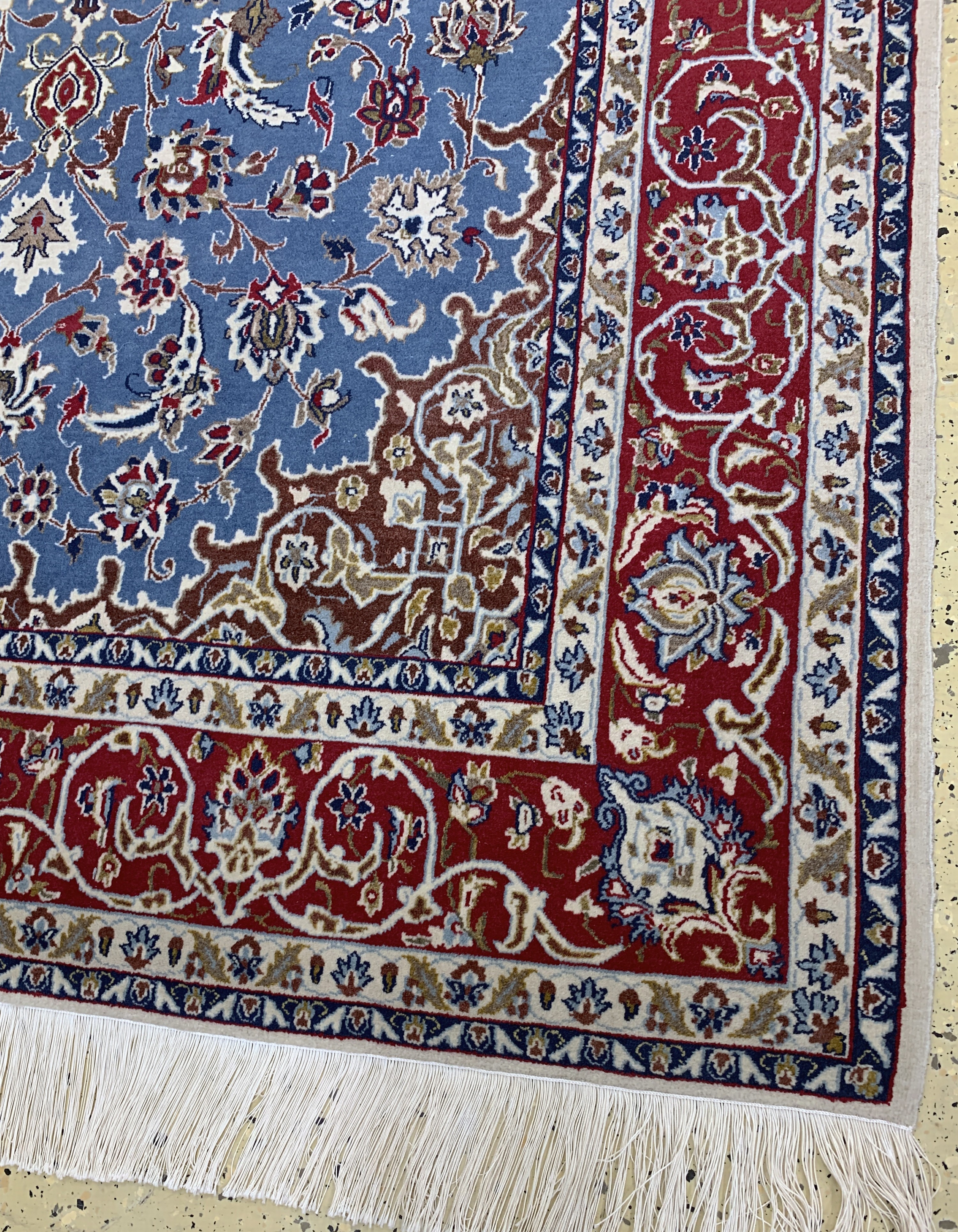 Detail c: Esfahan fein alt, Persien, Mitte 20.Jhd, Korkwolle auf Baumwolle, ca. 236 x 154 cm, EHZ: 2