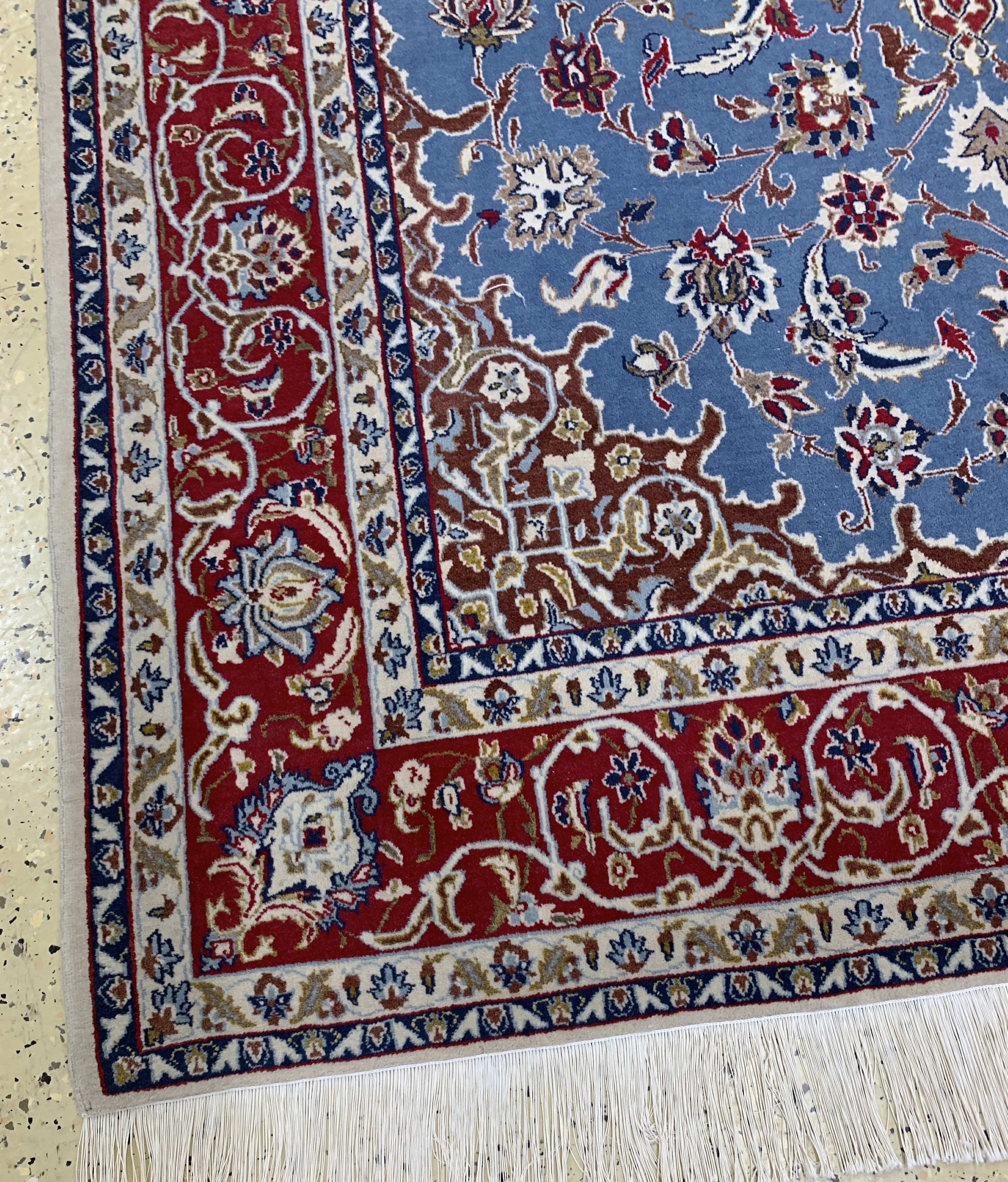 Detail d: Esfahan fein alt, Persien, Mitte 20.Jhd, Korkwolle auf Baumwolle, ca. 236 x 154 cm, EHZ: 2