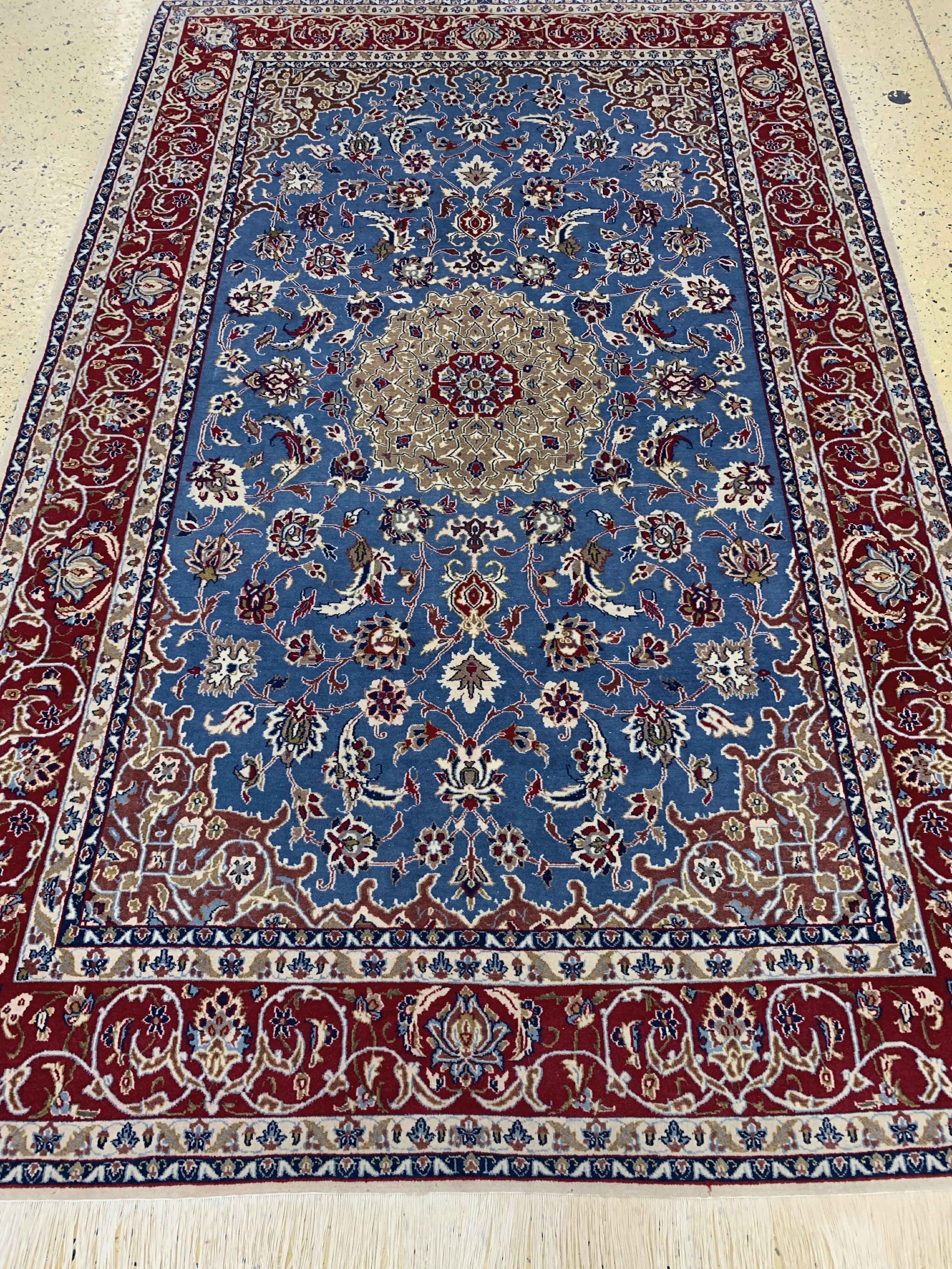 Detail f: Esfahan fein alt, Persien, Mitte 20.Jhd, Korkwolle auf Baumwolle, ca. 236 x 154 cm, EHZ: 2