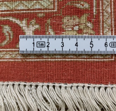 27120525d - 2 Lots Ghom Seide, Persien, Ende 20.Jhd, reine Naturseide, ca. 77 x 57 cm, ca. 1,0 ...