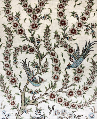 27120527c - Hereke Seide fein, China, Ende 20.Jhd, reine Naturseide, ca. 93 x 63 cm, ca. 1,0 ...