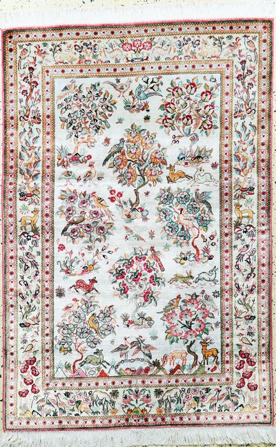 Image Ghom Seide, Persien, Mitte 20.Jhd, reine Naturseide, ca. 155 x 103 cm, EHZ: 2, ...