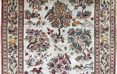 27120538b - Ghom Seide, Persien, Mitte 20.Jhd, reine Naturseide, ca. 155 x 103 cm, EHZ: 2, ...