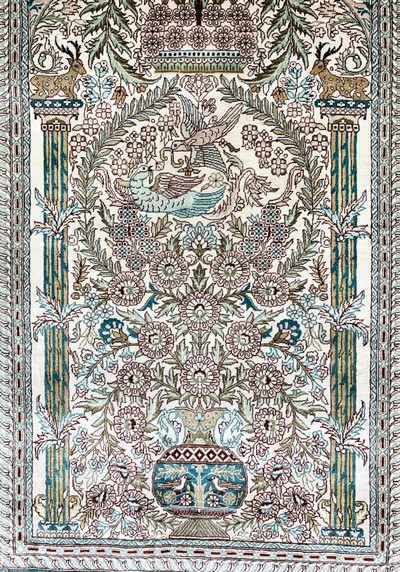 27120552c - Hereke Seide fein, China, Ende 20.Jhd, reine Naturseide, ca. 154 x 92 cm, ca. 1,0 Mio. ...
