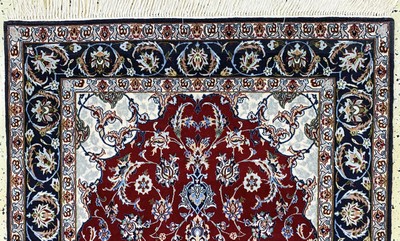 27120582a - Esfahan fein, Persien, Ende 20.Jhd, Korkwolle mit und auf Seide, ca. 174 x 111 cm, ca. ...