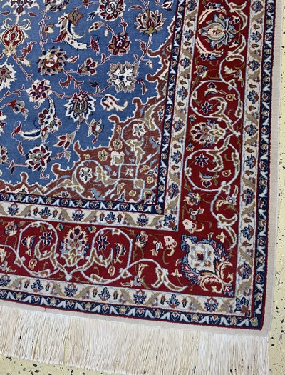 27120597a - Esfahan fein alt, Persien, Mitte 20.Jhd, Korkwolle auf Baumwolle, ca. 236 x 154 cm, ...