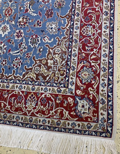 27120597c - Esfahan fein alt, Persien, Mitte 20.Jhd, Korkwolle auf Baumwolle, ca. 236 x 154 cm, ...
