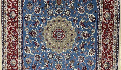 27120597e - Esfahan fein alt, Persien, Mitte 20.Jhd, Korkwolle auf Baumwolle, ca. 236 x 154 cm, ...
