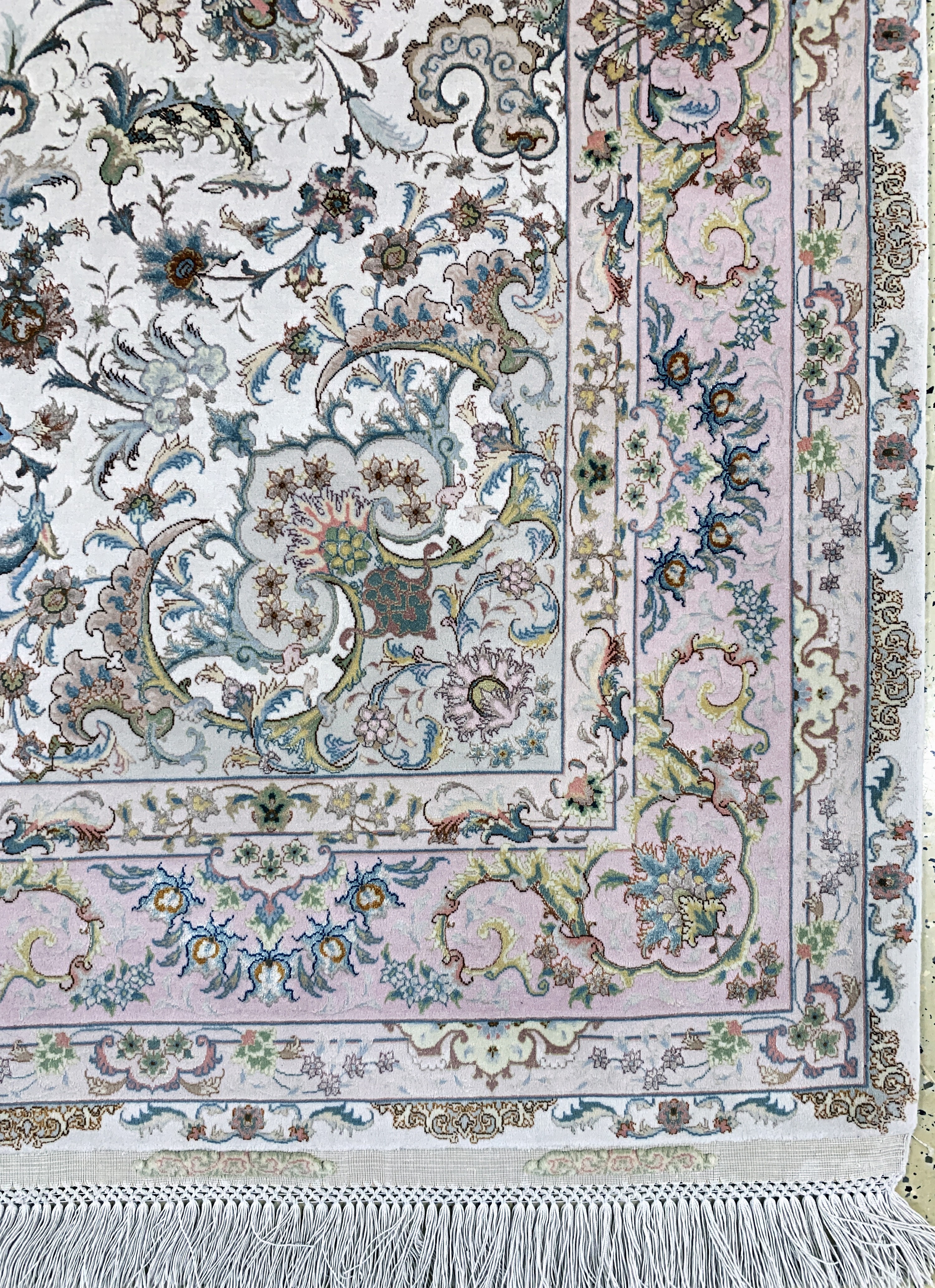 Detail a: Täbriz Sehr fein(70 Raj), Persien, Mitte 20.Jhd, Korkwolle mit und auf Seide, ca. 210 x151 cm, ca. 1,0 Mio. Kn/qm, EHZ: 1-2