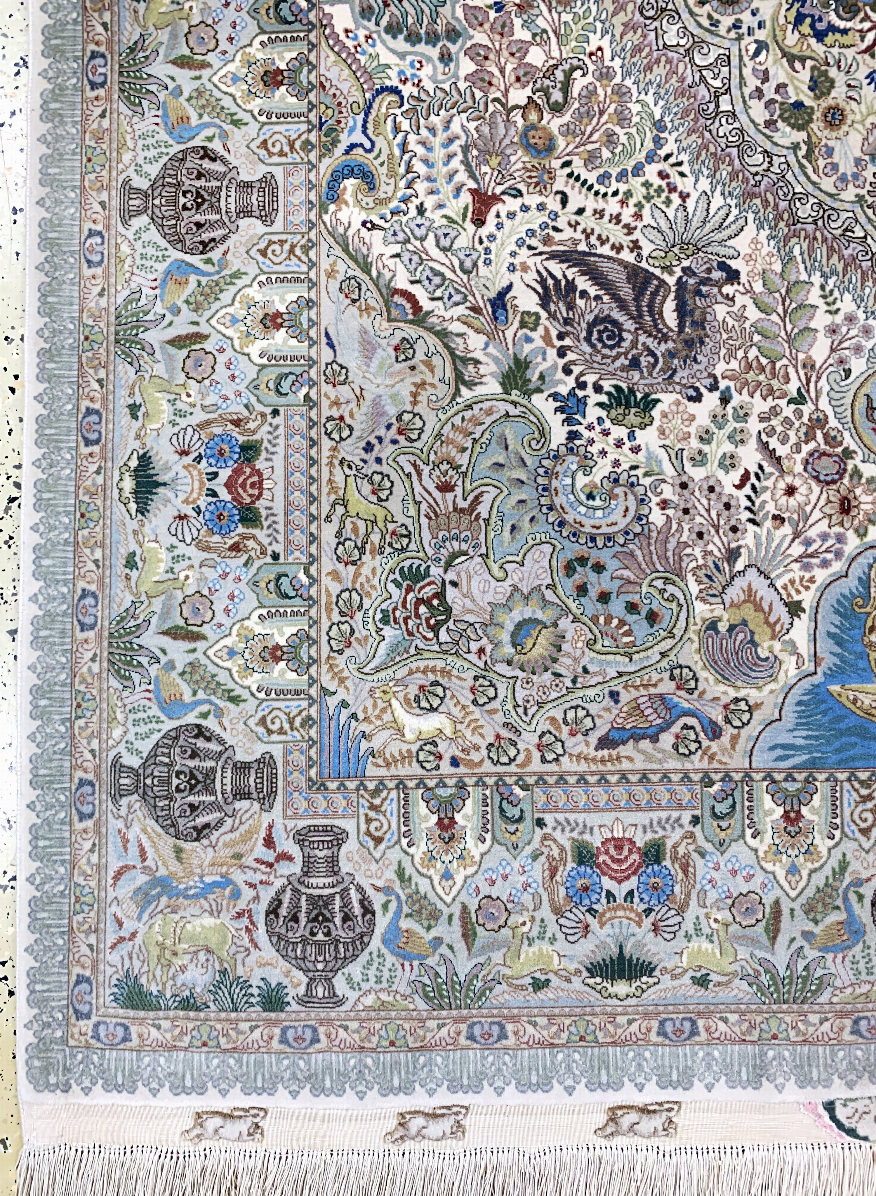 Detail b: Täbriz Sehr fein(70 Raj), Persien, signiert, Mitte 20.Jhd, Korkwolle mit und auf Seide, ca. 212 x 152 cm, ca. 1,0 Mio. Kn/qm, EHZ: 1-2