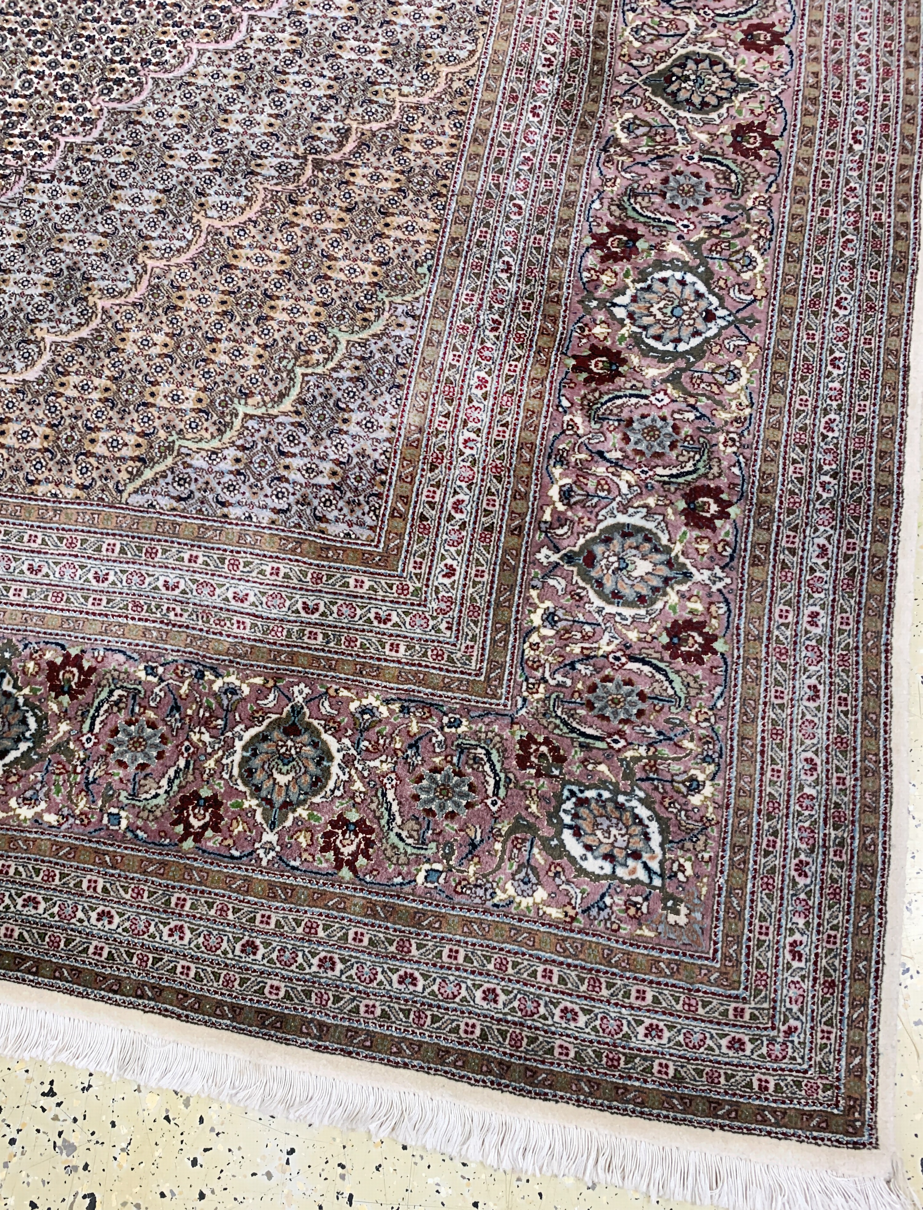 Detail f: Täbriz fein(50 Raj), Persien, Ende 20.Jhd, Korkwolle mit Seide, ca. 353 x 252 cm, ca. 500.000 Kn/qm, EHZ: 2