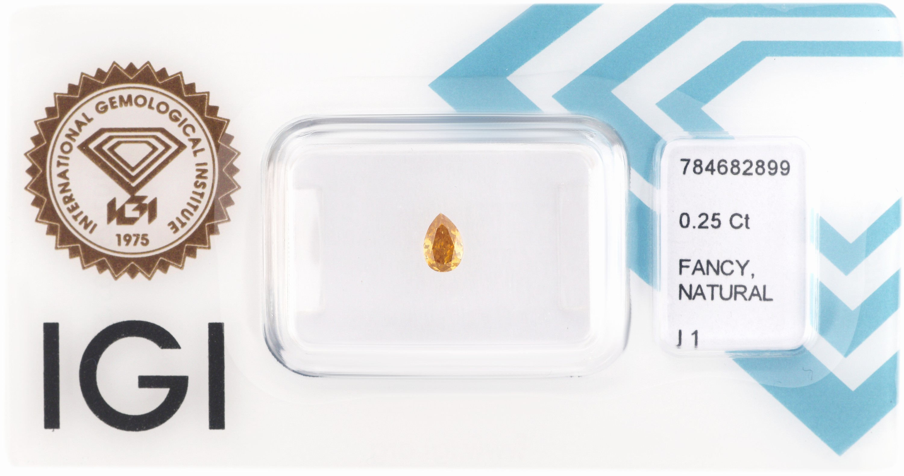 Image 27120633 - Loser Diamant 0.25 ct Natural Fancy Intense Brown/p1, facett. Tropfen, verschweißt, IGI- ...